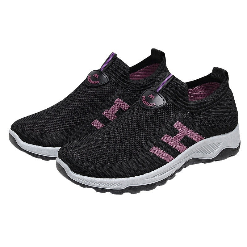 Damen Sportliche Slip-On Sneakers mit atmungsaktiver Oberflächenstruktur R&B