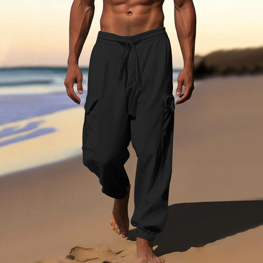 Herren lässige Cargo-Hose mit verstellbarem Bund und praktischen Seitentaschen R&B