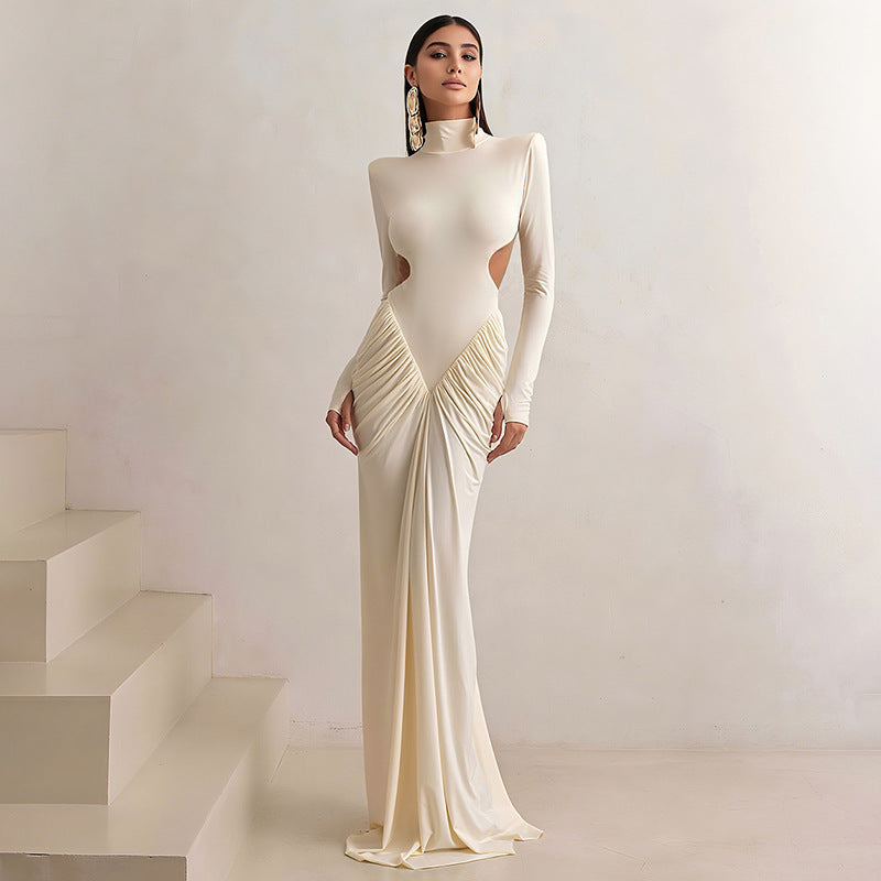 Damen Elegantes Maxikleid mit innovativem Schnitt und raffinierten Cut-Outs R&B