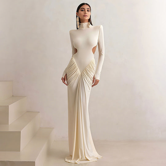 Damen Elegantes Maxikleid mit innovativem Schnitt und raffinierten Cut-Outs R&B