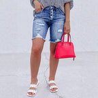 Damen Denim-Shorts mit modischen Destroyed-Details R&B