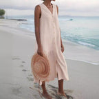 Damen Sommerliches Leinenkleid R&B