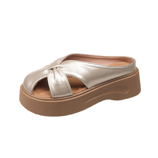 Damen modische Plateau-Sandalen mit Schleifen-Detail R&B