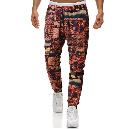 Herren Cargohose mit urbanem Print und elastischem Bund R&B