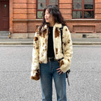 Damen modische Kunstfelljacke im Tierdesign R&B