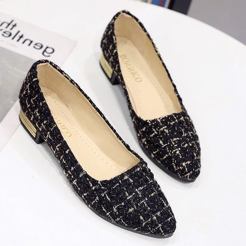 Damen Ballerinas mit schicker Struktur und modernem Absatz R&B