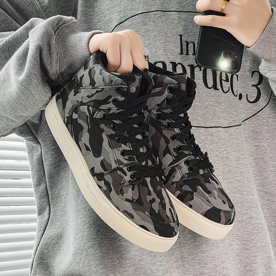 Damen High-Top Sneakers mit modernem Camouflage-Design und gepolsterter Knöchelstütze R&B