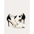 Damen elegante High Heel Schuhe mit modischem Riemendesign und zierlicher Schleifenverzierung R&B