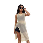 Damen Netz-Kleid mit seitlichen Schlitzen und lässigem Schnitt R&B