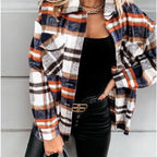 Damen Karierte Overshirt-Jacke aus weichem Flanell R&B