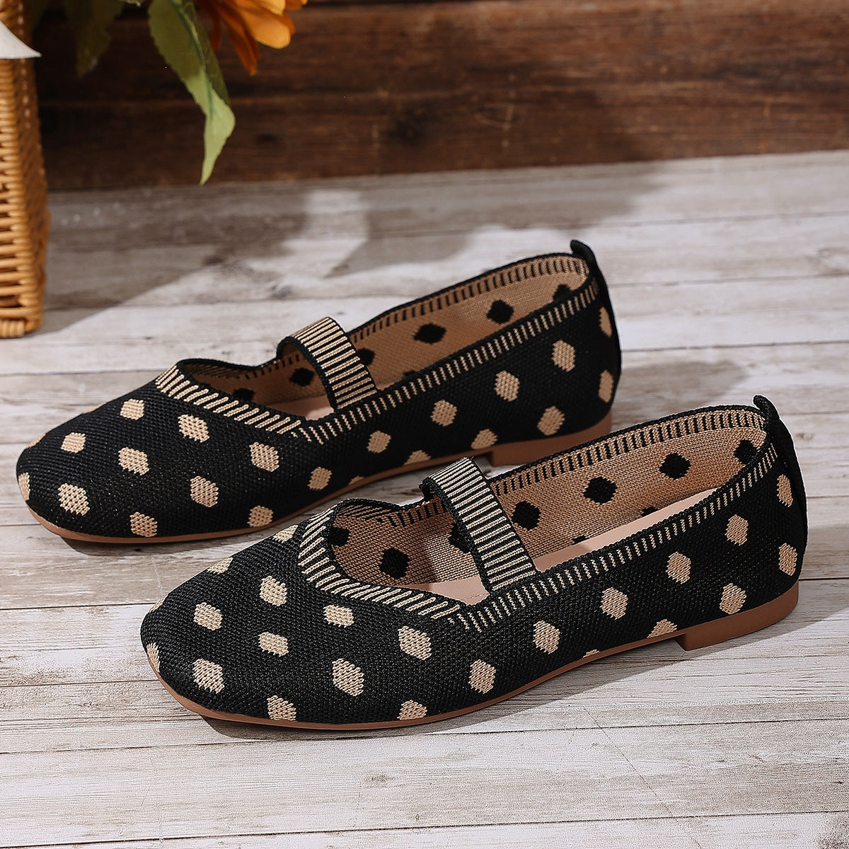 Damen Bequeme und stylische Ballerinas mit elastischem Riemen R&B