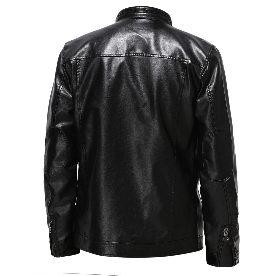 Herren stylische Motorradjacke mit asymmetrischem Reißverschluss und hochwertigen Details R&B