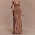 Damen Elegantes Maxikleid mit raffinierten Drapierungen und figurbetontem Schnitt R&B