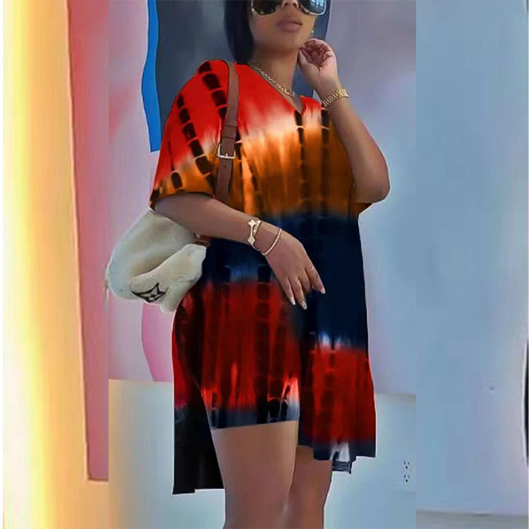 Damen lässiges Sommerkleid im einzigartigen Batikdesign R&B