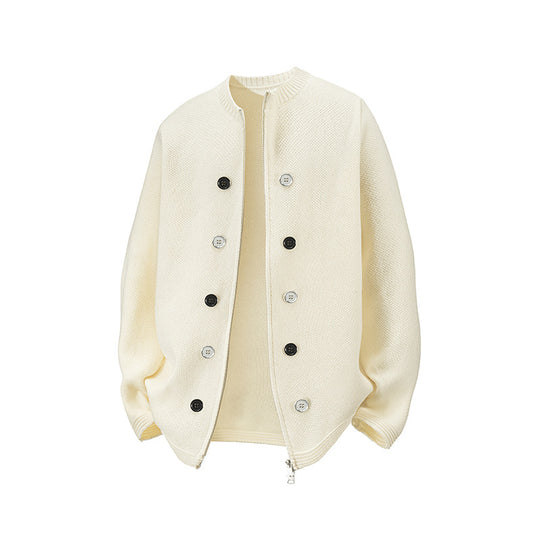 Damen Strickjacke mit hohem Kragen und dezenten Knopfdetails R&B