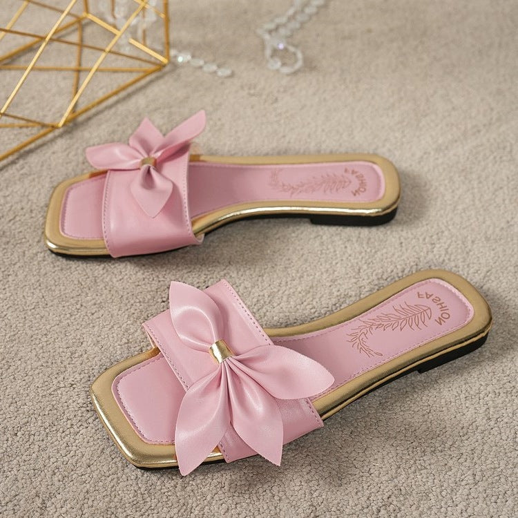Damen Badesandalen mit eleganter Schleifenapplikation R&B