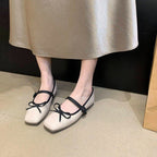 Damen elegante Mary Jane Ballerinas mit modischem Schleifenakzent R&B