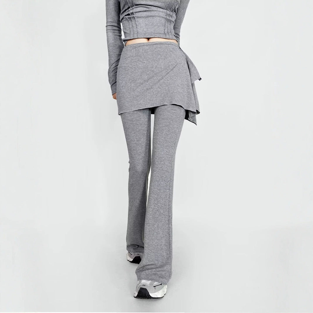 Damen Flared Pants mit asymmetrischem Überwurf R&B