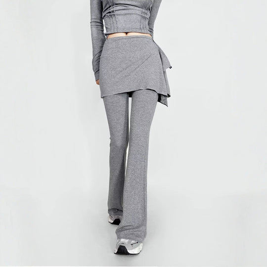 Damen Flared Pants mit asymmetrischem Überwurf R&B