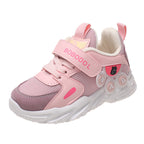 Damen Sportliche Kindersneaker mit praktischem Klettverschluss und bunten Applikationen