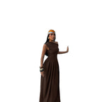 Damen Elegantes Abendkleid mit fließendem Schnitt und dekorativem Faltenwurf R&B