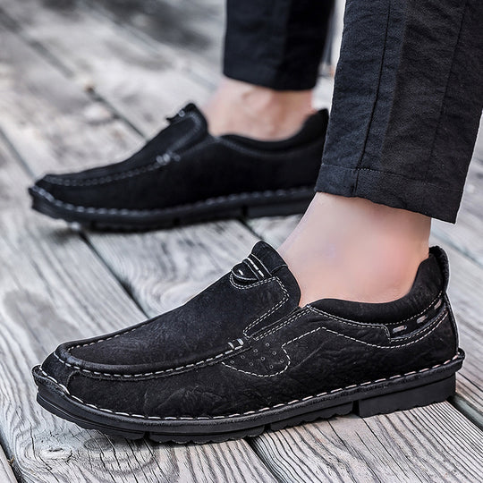 Herren elegante Slipper aus hochwertigem Leder mit weichem Innenfutter R&B
