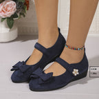 Damen Ballerinas mit dekorativer Schleifenapplikation und komfortablem Wedge-Absatz R&B