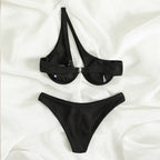Damen Triangel-Bikini mit asymmetrischem Schnitt und gepolstertem Oberteil R&B