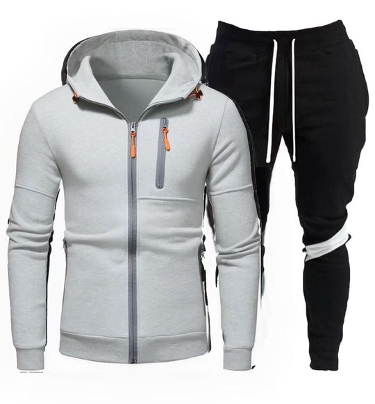 Herren sportliche Kapuzenjacke mit praktischem Reißverschluss und Jogginghose R&B