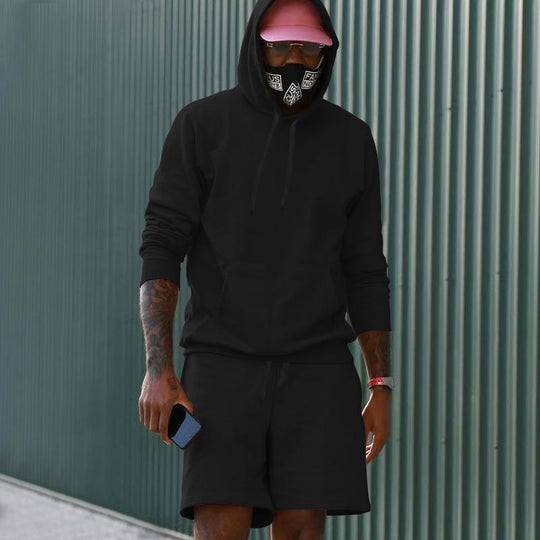 R&B Herren Hoodie-Shorts-Set mit Kängurutasche