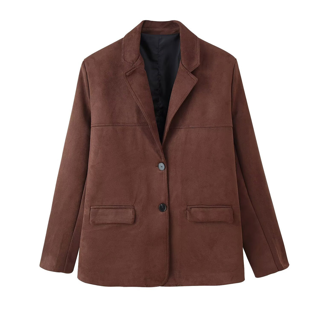 Damen Suede Blazerjacke R&B
