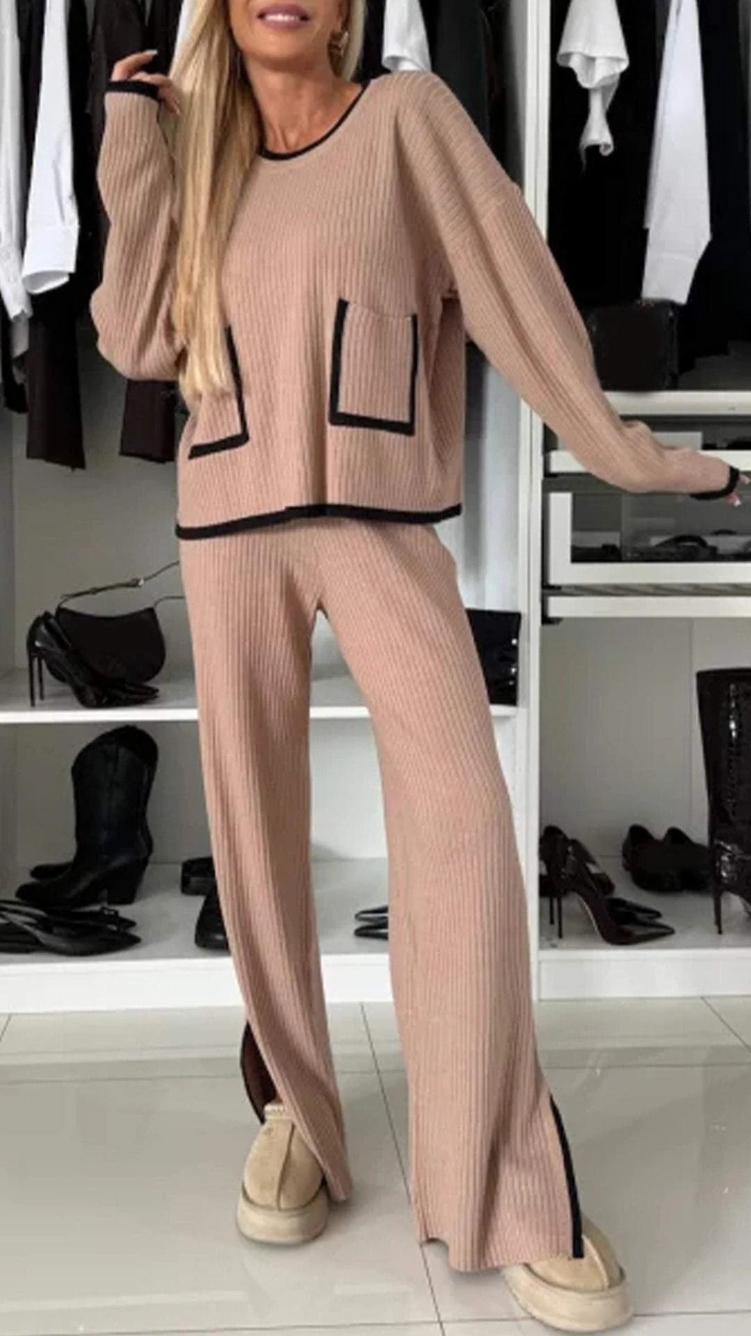 Damen Luftiges Lounge-Set mit modernen Details R&B