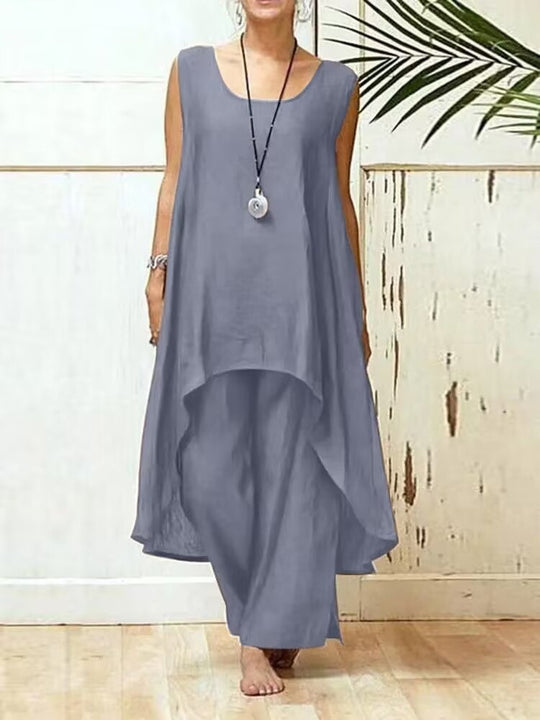 Damen Fließendes Tunika Maxi Overall R&B