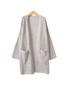 Damen lässiger Strickcardigan mit Taschen und offenem Schnitt