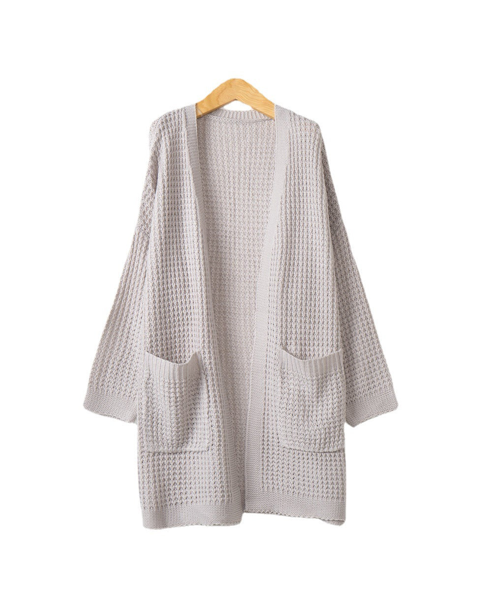 Damen lässiger Strickcardigan mit Taschen und offenem Schnitt