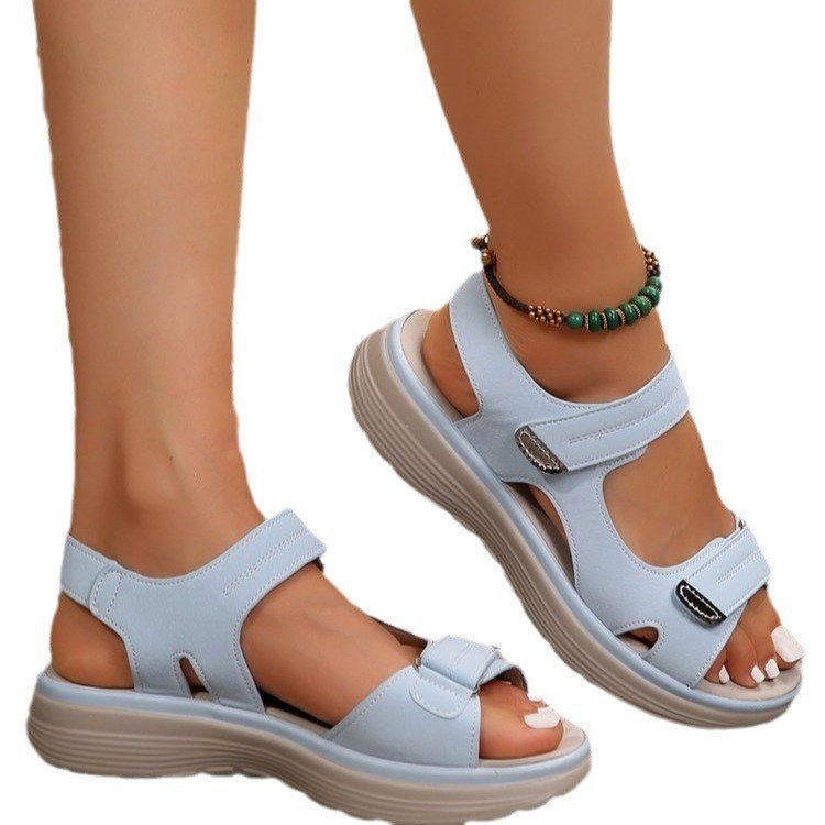 Damen Komfortsandalen mit verstellbaren Klettverschlüssen und ergonomischem Fußbett R&B