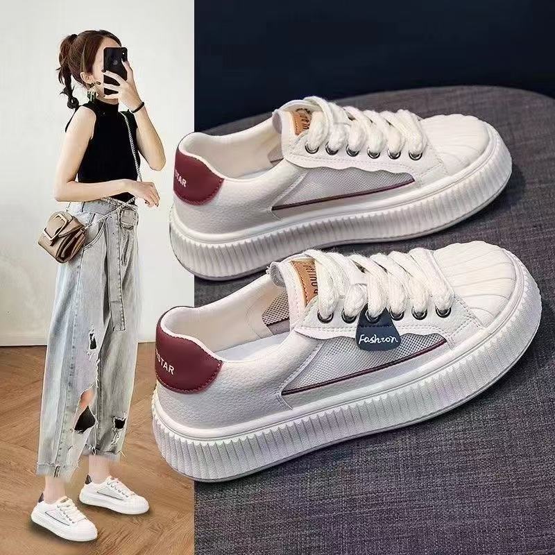 Damen Sneakers mit hohem Plateau und atmungsaktivem Obermaterial R&B