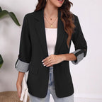 Damen Strukturierter Blazer mit modischem Kontrastärmel R&B