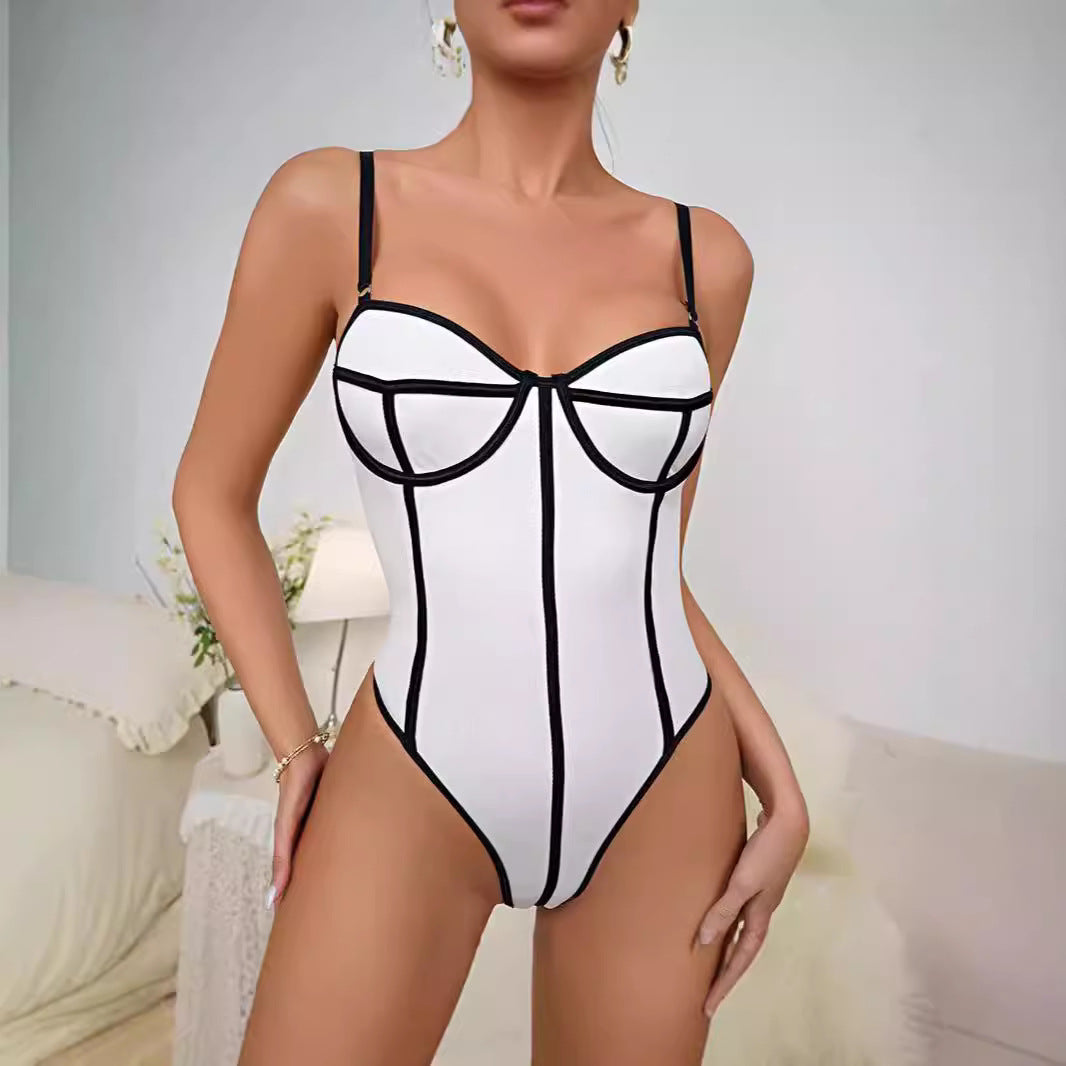 Damen Eleganter Figurformender Bodysuit R&B