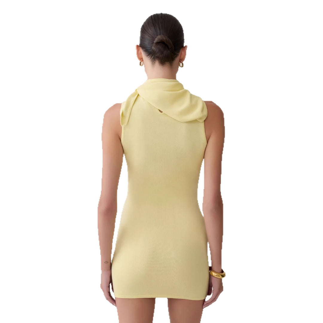Damen Elegantes Minikleid mit asymmetrischem Kragen R&B