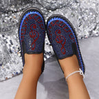 Damen Slip-On Sneakers mit funkelndem Strass