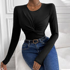 Damen Langärmliger Body mit innovativem Knotendesign R&B