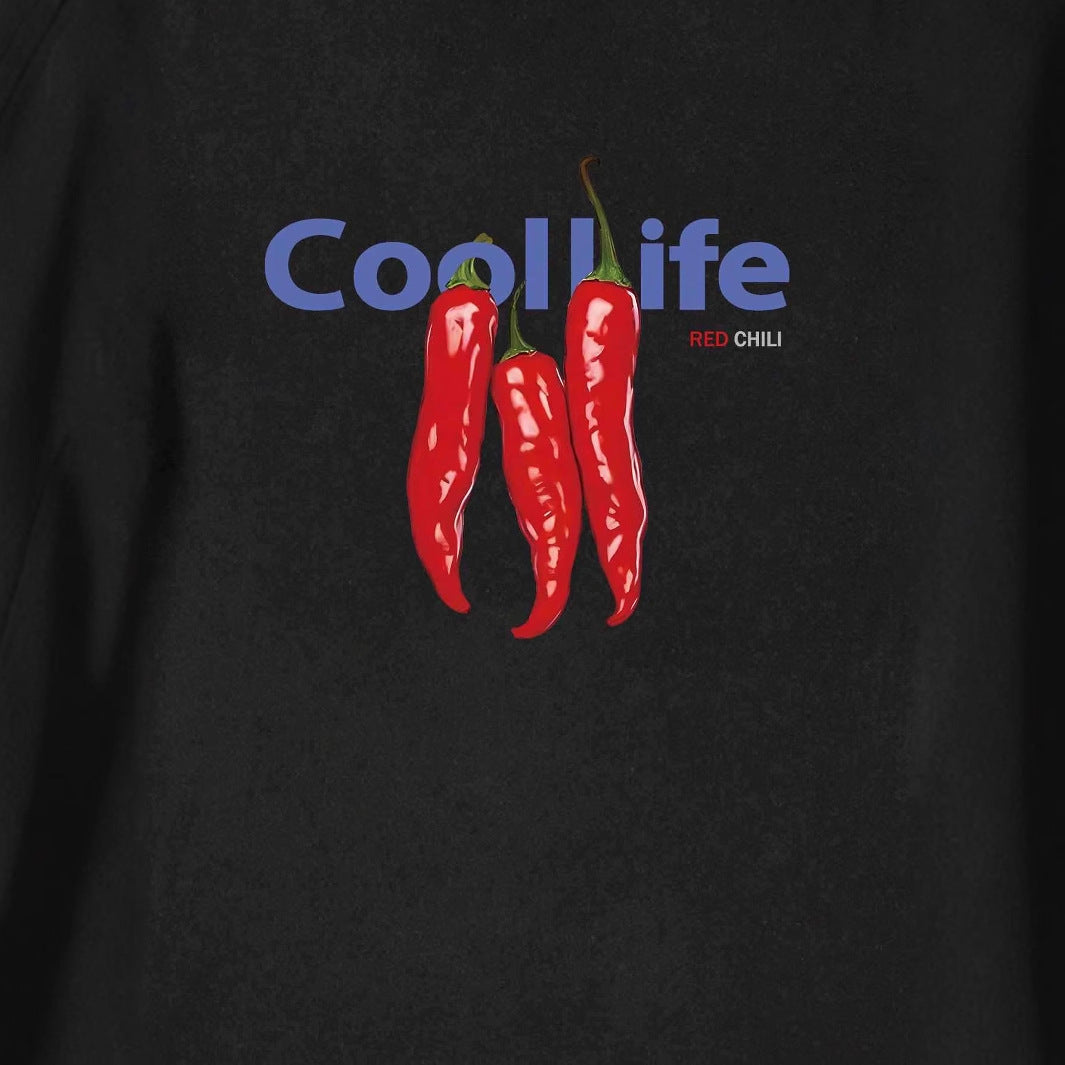 Damen Oversized T-Shirt mit kreativem Chili-Motiv und lässigem Schnitt R&B
