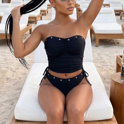 Damen Bustier-Bikini-Set mit angesagten Metallakzenten R&B
