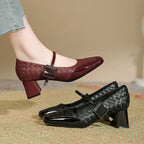 Damen Modische Ballerinas mit geflochtenem Design und blockiertem Absatz