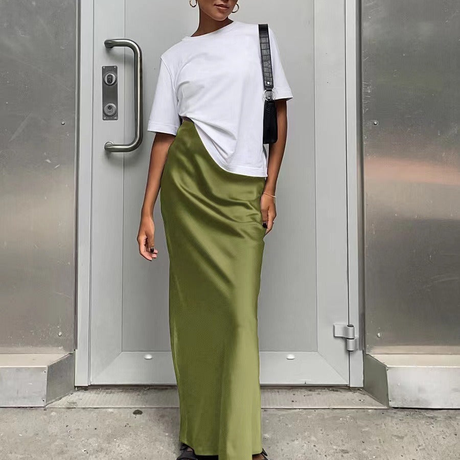 Damen elegantes Maxikleid mit asymmetrischem Schnitt und dekorativem Überwurf R&B