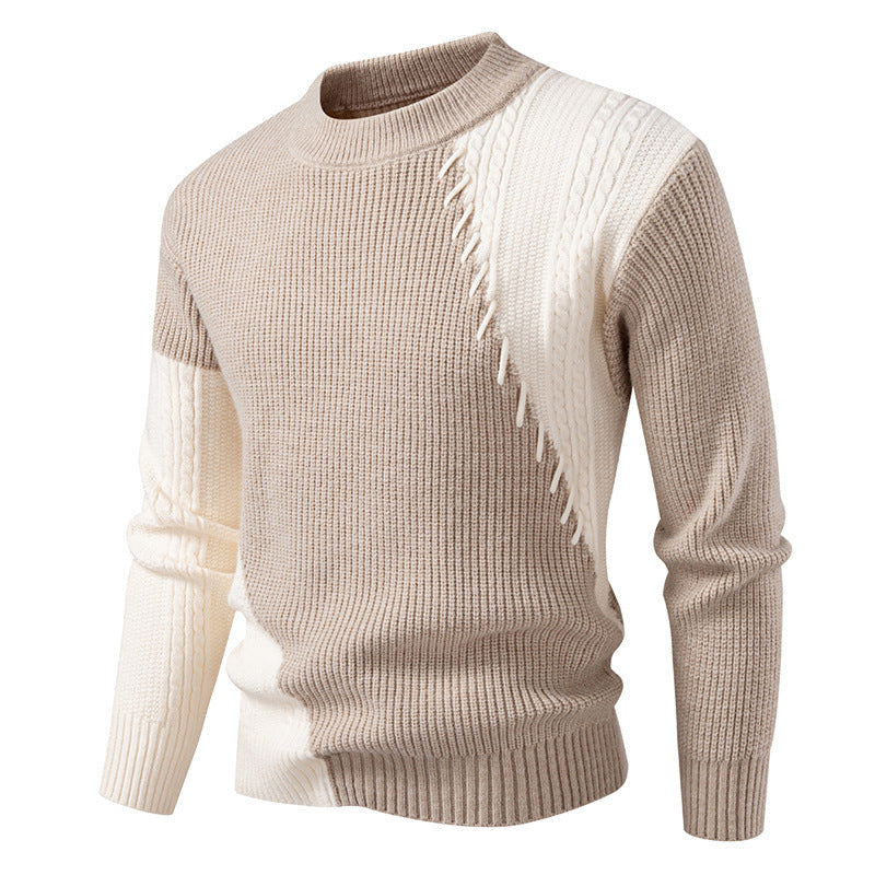 Herren modischer Strickpullover mit einzigartigem Zopfmuster und modernem Design R&B