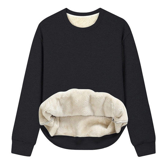 Damen Kuscheliger Sweatshirt mit weichem Innenfutter und Rundhalsausschnitt R&B