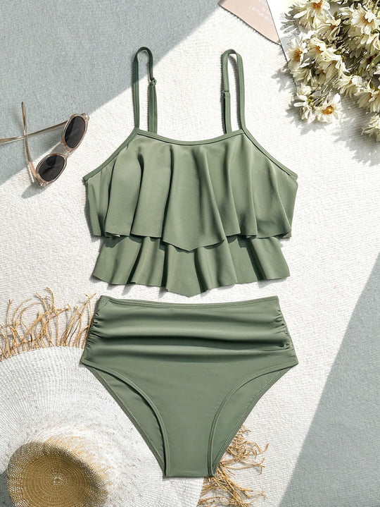 Damen Bikini-Set mit voluminösem Rüschendesign R&B
