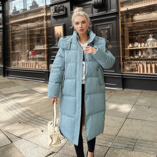 Damen langärmliger Puffer-Mantel mit isolierender Fütterung und verstellbarer Kapuze R&B